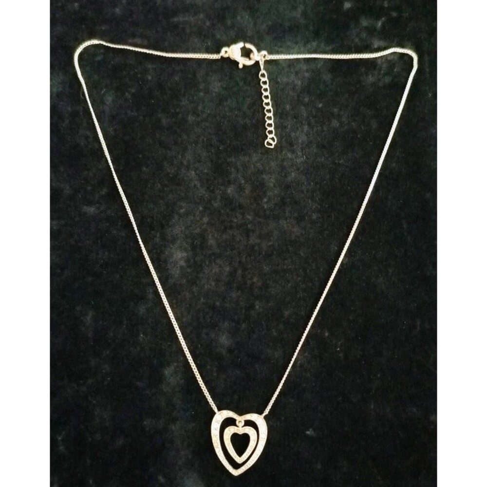 Vintage Monet double heart necklace